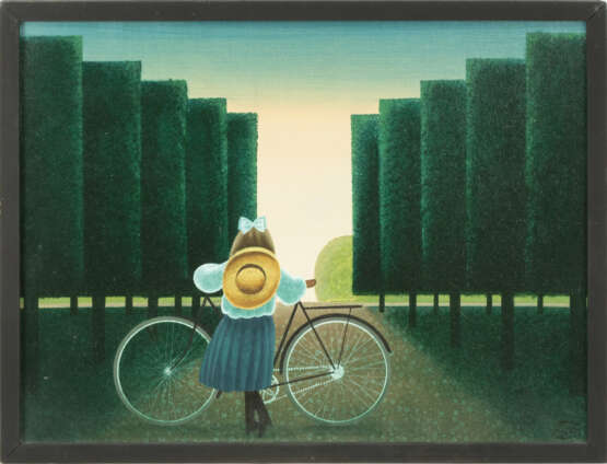 Jan Balet (1913 Bremen - 2009 Estavayer-le-Lac). Mädchen mit Fahrrad - Foto 1