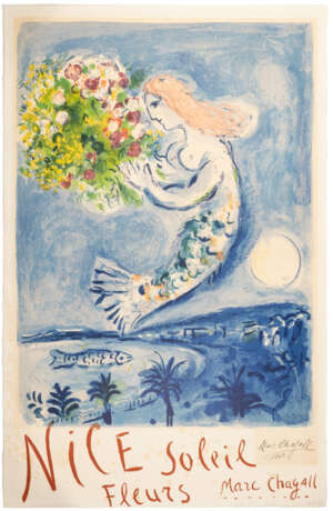 Marc Chagall (1887 Witebsk - 1985 Paul de Vence) (F). 'Nice Soleil Fleurs' - Foto 1