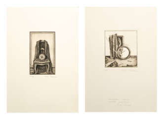 Rolf Escher (1936 Hagen) (F). Paar Radierungen auf Bütten