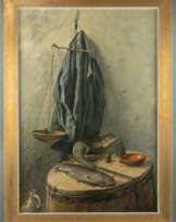 Robert Knaus (1900 Wien - 1975 Freiburg). Stillleben mit Fisch und Waage