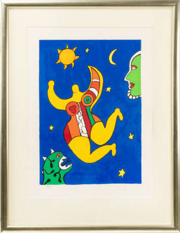 Niki de Saint Phalle (1930 Neuilly-sur-Seine - 2002 San Diego) (F). L'ange avec dragon tête et soleil - Foto 1