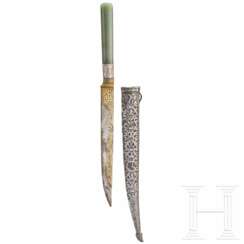 Kleines goldtauschiertes Messer mit Nephritgriff, osmanisch, um 1800