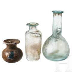 Drei römische Gläser, 2. - 4. Jhdt.