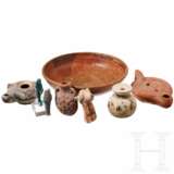 Sechs antike Keramiken und zwei ägyptische Fayencen - Foto 1