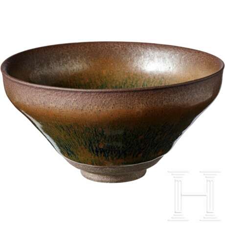 Jianyao-Teeschale mit schwarz-brauner Hasenfell-Glasur, wohl Song-Dynastie (12. - 13. Jhdt.) - фото 1