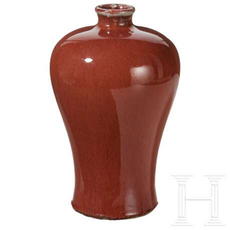 Kupferrote Meiping-Vase, China, wohl späte Qing-Dynastie (1901 - 1911) oder Republik von China (1912 - 1949) - photo 1