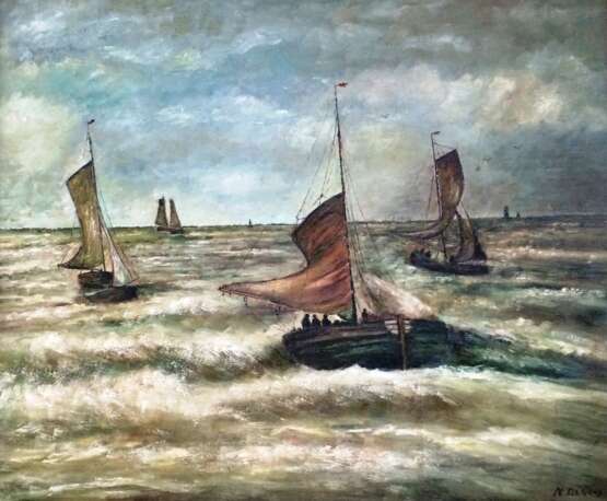 “N. Mesdag. Ships in a stormy sea XIX - n. XX centuries.” - photo 2