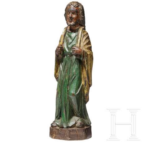 Geschnitzte Heiligenfigur, deutsch, 19. Jhdt. - photo 1