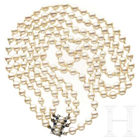 Perlenkette mit Saphiren und Diamanten - фото 1