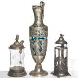 Drei Glaskrüge mit Metallmontierung, WMF, Geislingen, um 1900 - Foto 1