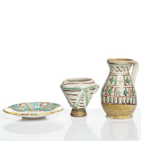 Drei Teile italienische Keramik, 19. Jhdt. - Foto 1