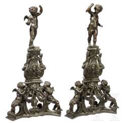 Ein Paar monumentale Kaminböcke im Stil der Renaissance, Venedig, 19. Jhdt.