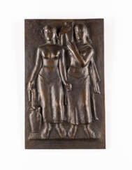 DEUTSCHER BILDPLASTIKER Tätig 1. Hälfte 20. Jahrhundert Relieftafel mit zwei Frauenfiguren