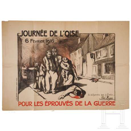 Plakat zur Erinnerung an den Weltkrieg "Journee de l'Oise, 6 fevrier 1916 - Pour les eprouves de la guerre" - photo 1