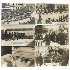 Fünf Fotopostkarten vom Leichenzug Kaiser Franz Josefs I., 1916