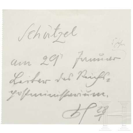 Reichspräsident Paul von Hindenburg - Handzettel bzgl. Schätzel, um 1932 - photo 1