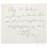 Reichspräsident Paul von Hindenburg - Handzettel bzgl. Herriot, datiert 11.11.1932 - Foto 1