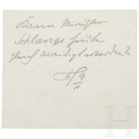 Reichspräsident Paul von Hindenburg - Handzettel bzgl. Schlange, um 1932 - photo 1