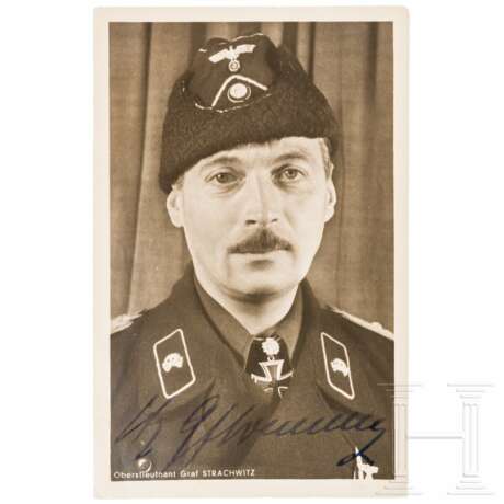 Generalleutnant Hyazinth Graf Strachwitz - eigenhändige Tintenunterschrift - Foto 1