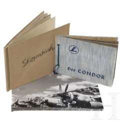 Kleines Fotoalbum "Der Condor", Skizzenbuch und Pressefoto