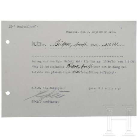 SS-OGruf. Herbert Otto Gille - signierter Auszug aus Rgt.-Befehl 1936 - фото 1