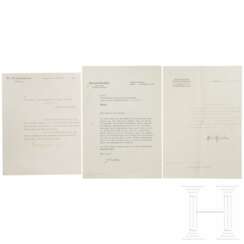 Franz Ritter von Epp, Paul Giesler und Karl Fiehler - drei signierte Briefe 1933 bzw. 1943