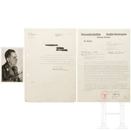Gauleiter Alfred Frauenfeld und Hugo Jury - zwei Autographen, 1938 bzw. 1940 - фото 1