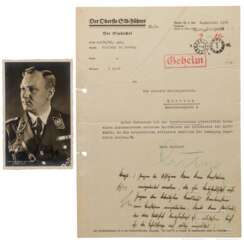 Viktor Lutze - signierter Brief 1936 und Hoffmann-Portraitpostkarte