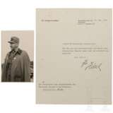 Konstantin Hierl - Portraitpostkarte und signierter Brief, 1936 - фото 1