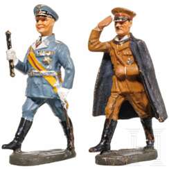 Elastolin zwei Persönlichkeitsfiguren - Hitler und Göring mit Porzellanköpfen