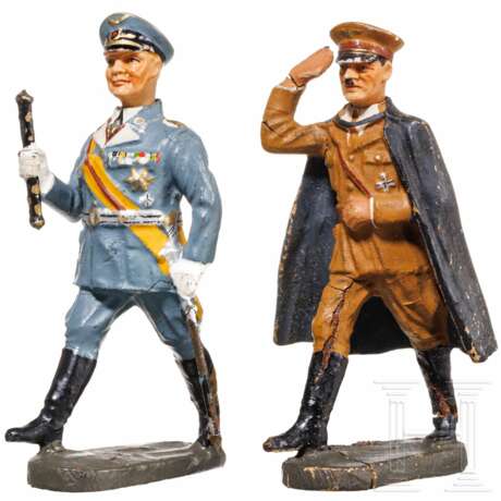 Elastolin zwei Persönlichkeitsfiguren - Hitler und Göring mit Porzellanköpfen - Foto 1