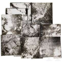 Neun Luftaufnahmen von US-Luftangriffen auf Berlin, Oranienburg und Stargard 1944/45