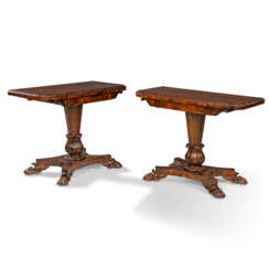 A PAIR OF GEORGE IV BRAZILIAN ROSEWOOD TEA TABLES