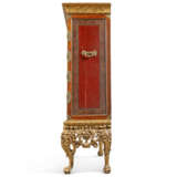 A PAIR OF ENGLISH PADOUK, CHINESE RED LACQUER AND JAPANNED CABINETS ON GILTWOOD STANDS - фото 8