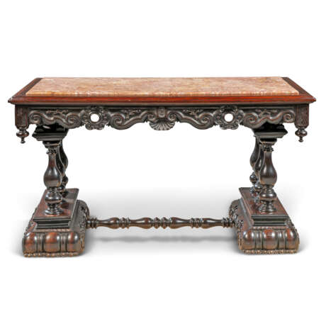 AN INDO-PORTUGUESE ROSEWOOD RECTANGULAR CENTRE TABLE - Foto 1
