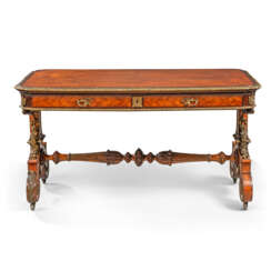 AN EARLY VICTORIAN ORMOLU-MOUNTED KINGWOOD AND INDIAN ROSEWOOD CENTRE TABLE