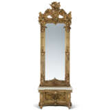 A GERMAN GILTWOOD CONSOLE TABLE AND MIRROR - photo 1