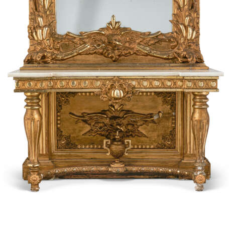 A GERMAN GILTWOOD CONSOLE TABLE AND MIRROR - photo 3