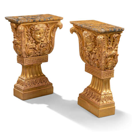 A PAIR OF GEORGE II GILT-MAHOGANY PIER TABLES - photo 2