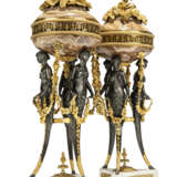 A PAIR OF LOUIS XVI ORMOLU-MOUNTED, PATINATED-BRONZE AND ALABASTRO FIORITO BRULE-PARFUMS - фото 2