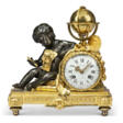A LATE LOUIS XV ORMOLU AND PATINATED BRONZE STRIKING MANTEL CLOCK - Auktionsarchiv