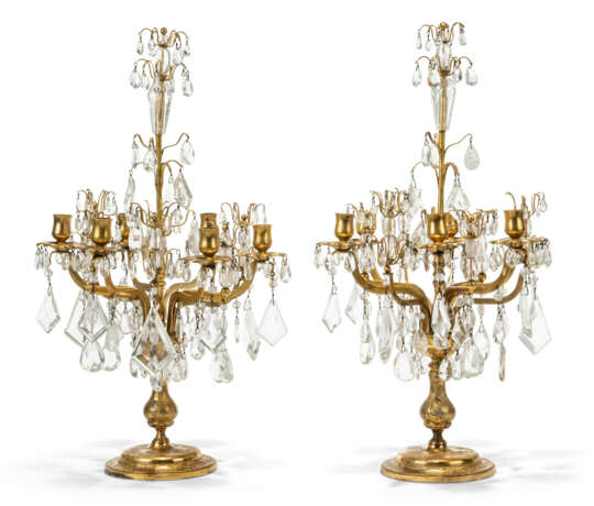A PAIR OF LOUIS XIV-STYLE GILT-BRONZE AND ROCK-CRYSTAL SIX-LIGHT CANDELABRA - photo 2