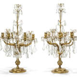 A PAIR OF LOUIS XIV-STYLE GILT-BRONZE AND ROCK-CRYSTAL SIX-LIGHT CANDELABRA - фото 2