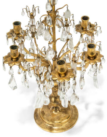 A PAIR OF LOUIS XIV-STYLE GILT-BRONZE AND ROCK-CRYSTAL SIX-LIGHT CANDELABRA - фото 3