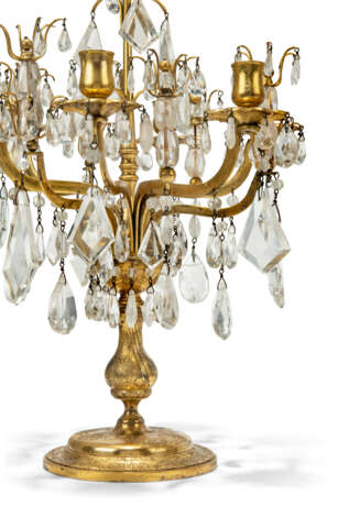 A PAIR OF LOUIS XIV-STYLE GILT-BRONZE AND ROCK-CRYSTAL SIX-LIGHT CANDELABRA - фото 4
