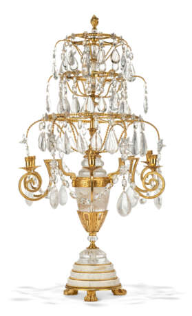 A PAIR OF ORMOLU-MOUNTED ROCK CRYSTAL AND CUT-CRYSTAL FIVE-LIGHT CANDELABRA - photo 4