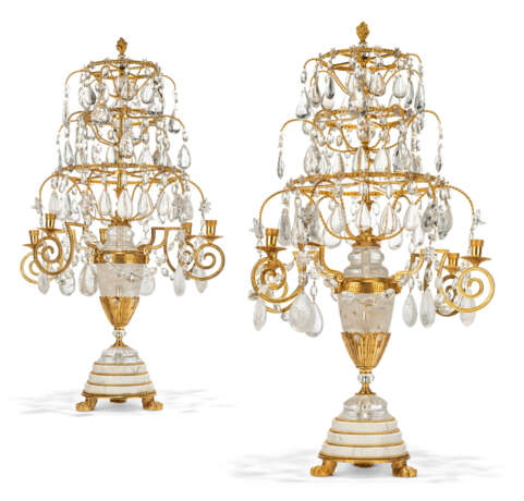 A PAIR OF ORMOLU-MOUNTED ROCK CRYSTAL AND CUT-CRYSTAL FIVE-LIGHT CANDELABRA - photo 6