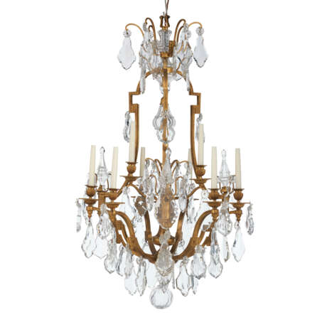 A LOUIS XV-STYLE GILT-BRONZE AND CUT-GLASS EIGHT-LIGHT CHANDELIER - фото 1
