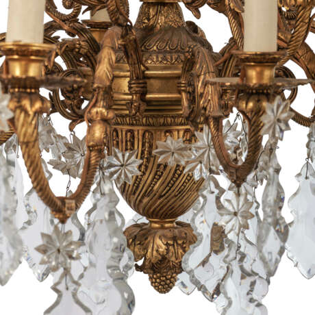 A PAIR OF LOUIS XVI-STYLE GILT-BRONZE AND CUT-GLASS EIGHTEEN-LIGHT CHANDELIERS - фото 8