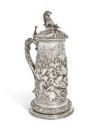Elkington & Co.. A VICTORIAN SILVER-PLATED ELECTROTYPE FLAGON